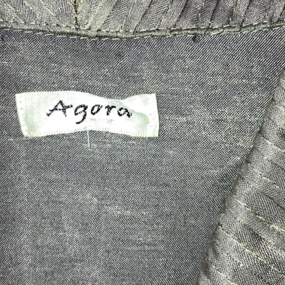 Iridescent, sage, green button-down blouse - Picture 6 of 12